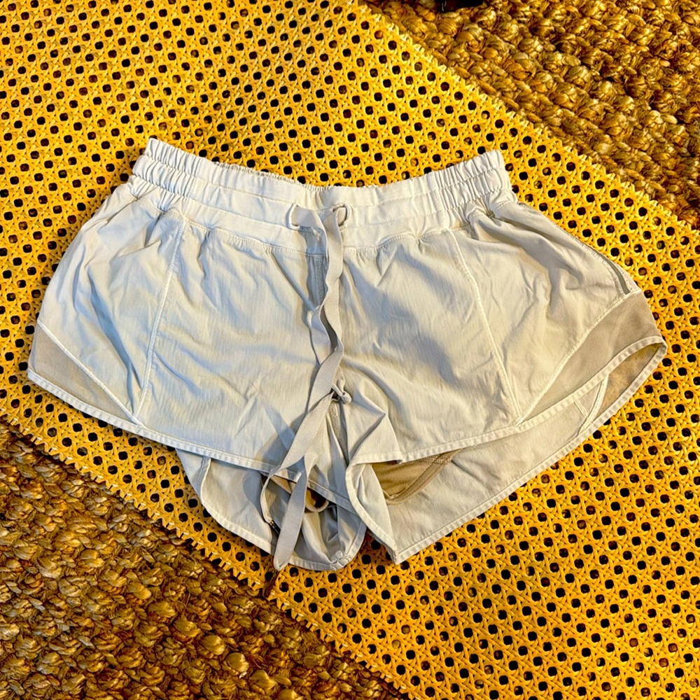 Lululemon White Hotty Hot Low Rise Shorts